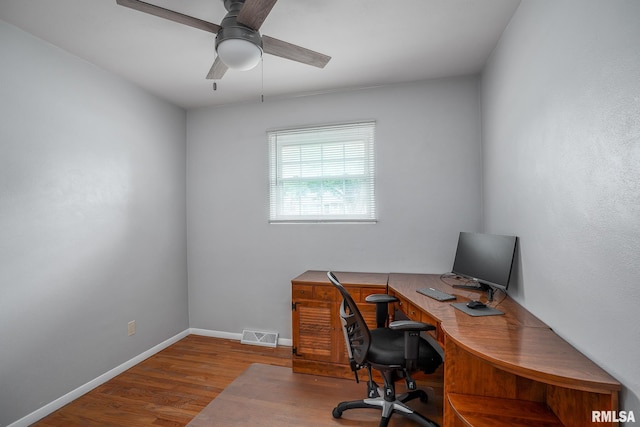 3118 W Denison Ave, Davenport, IA 52804 - office featuring wood finished floors and ceiling fan