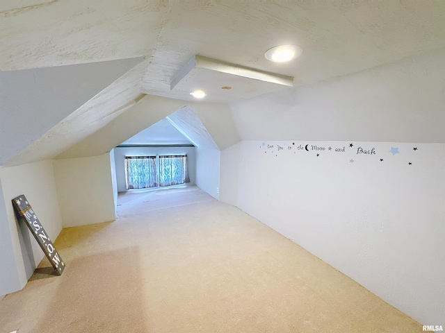 1426 32nd St, Rock Island, IL 61201 - additional living space featuring light carpet and lofted ceiling