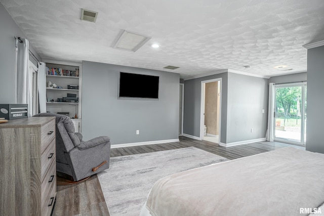 1715 65th Ave W, Rock Island, IL 61201 - bedroom with access to outside, wood finished floors, crown molding, and recessed lighting