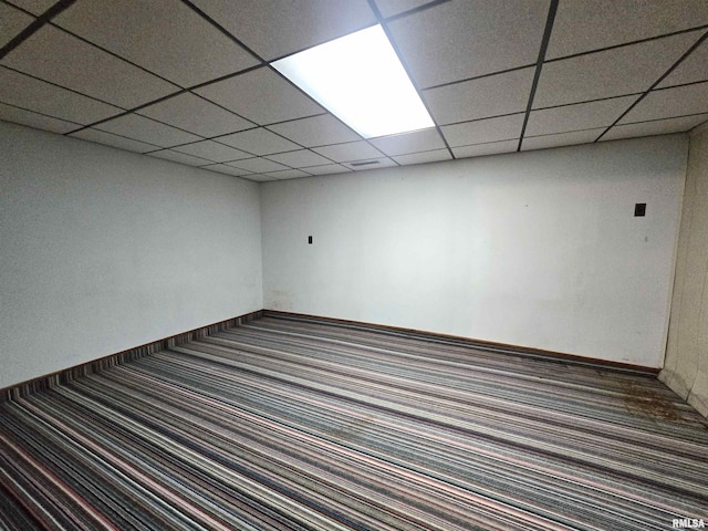 507 S Church St, Albany, IL 61230 - finished below grade area with carpet flooring and a drop ceiling