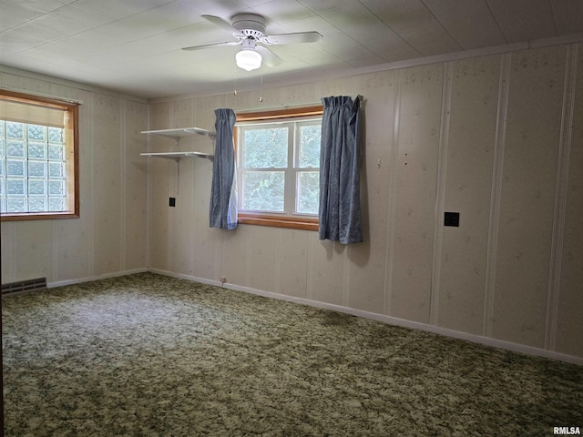 507 S Church St, Albany, IL 61230 - empty room featuring healthy amount of natural light, carpet floors, and ceiling fan