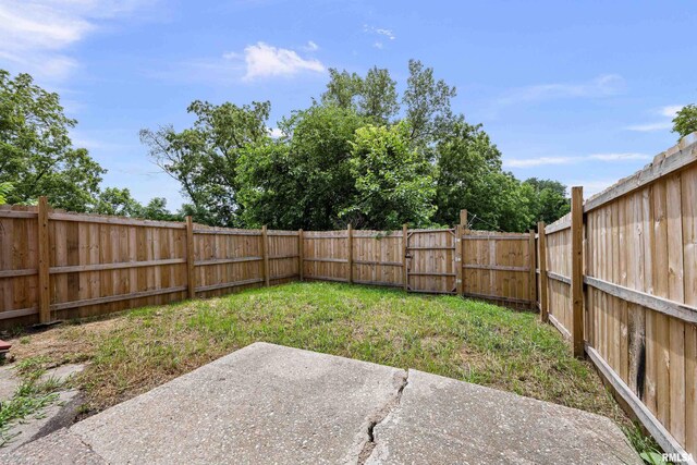 404 5th St, Sherrard, IL 61281 - fenced backyard with a gate and a patio area
