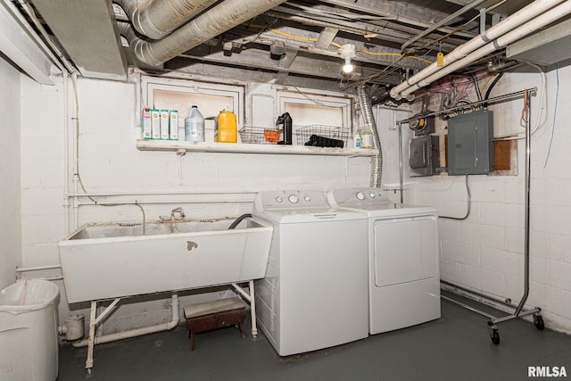 3205 Crestline Dr, Davenport, IA 52803 - washroom featuring electric panel and washer and dryer