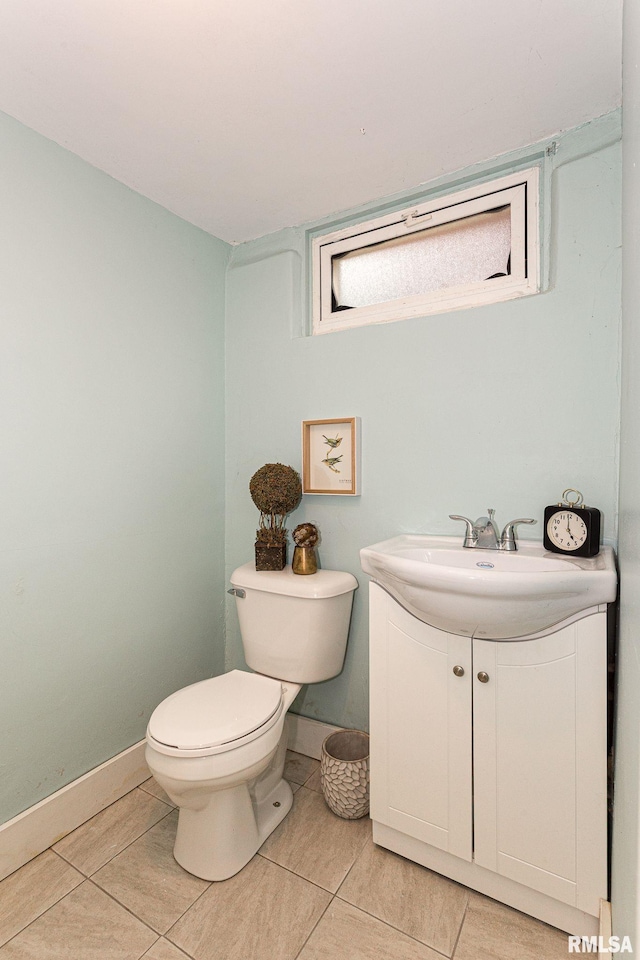 3205 Crestline Dr, Davenport, IA 52803 - half bathroom with vanity and tile patterned floors
