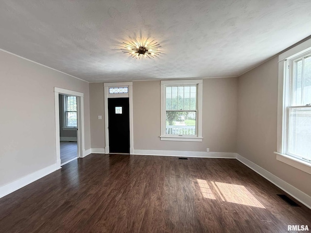 2111 Pine St, Murphysboro, IL 62966 - foyer featuring dark wood-type flooring and a textured ceiling