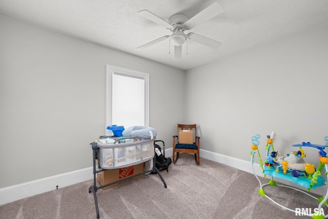 1309 5th St, Orion, IL 61273 - recreation room featuring carpet floors and a ceiling fan