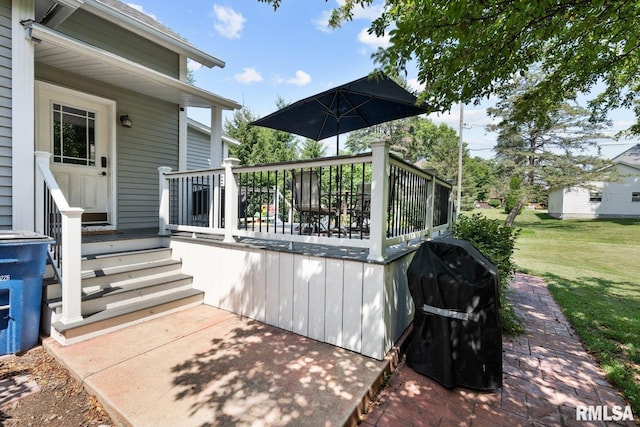 1309 5th St, Orion, IL 61273 - deck with area for grilling and a lawn