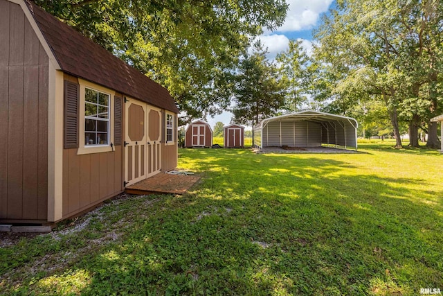 1904 E D St, West Frankfort, IL 62896 - view of grassy yard featuring a shed and a carport