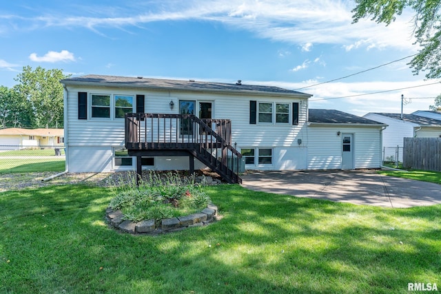 4718 19th Ave, Moline, IL 61265 - rear view of property featuring stairs and a wooden deck