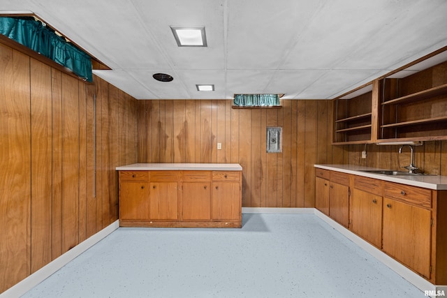 2525 4th St Unit A, East Moline, IL 61244 - bar area featuring a sink and wooden walls