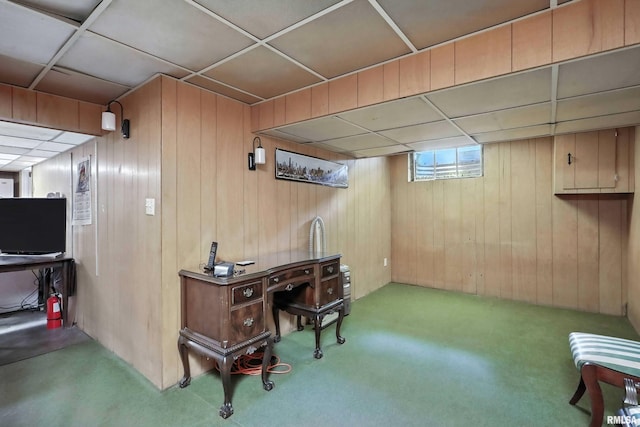 1928 Fernwood Ave, Davenport, IA 52803 - below grade area with wooden walls and carpet