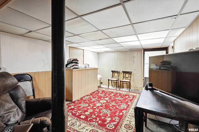 1928 Fernwood Ave, Davenport, IA 52803 - office with a paneled ceiling and wood walls