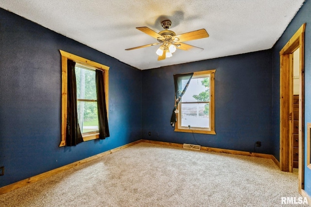 335 Sand Aly, Toronto, IA 52777 - carpeted empty room with plenty of natural light, a ceiling fan, and a textured ceiling
