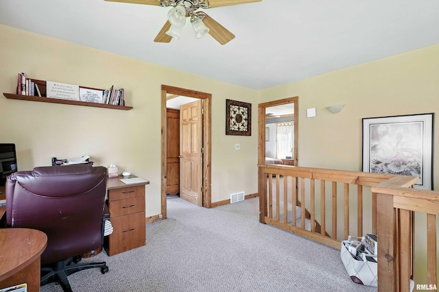 18599 317th St, Long Grove, IA 52756 - office with light carpet and ceiling fan