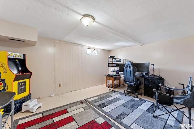 2506 Holly Dr, Bettendorf, IA 52722 - office area featuring a textured ceiling
