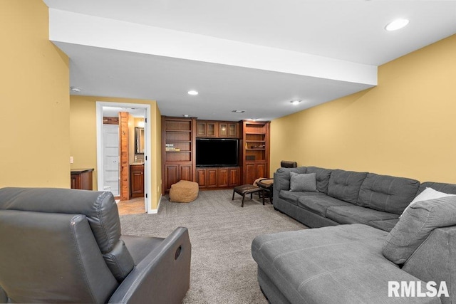 7319 106th Ave, Coal Valley, IL 61240 - living room with light carpet and recessed lighting