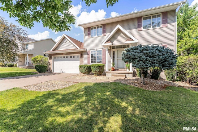 5320 Appleton Dr, Davenport, IA 52804 - traditional-style home featuring a garage, driveway, and a front lawn