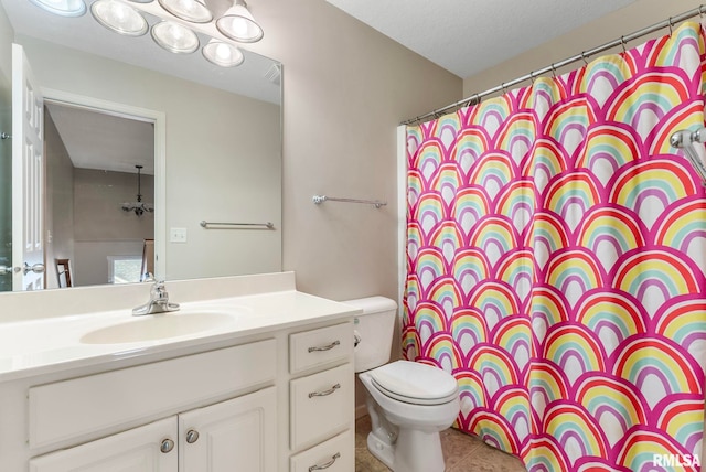 5320 Appleton Dr, Davenport, IA 52804 - full bath featuring vanity, tile patterned floors, and a shower with shower curtain
