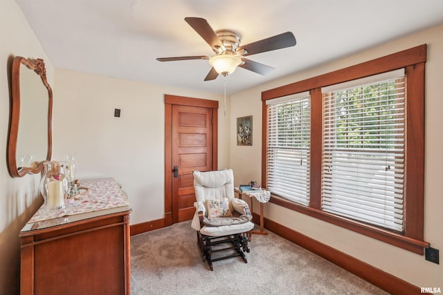 2510 Pershing Ave, Davenport, IA 52803 - sitting room with ceiling fan and light carpet