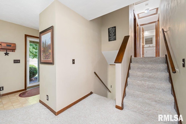 14325 139th Avenue Ct W, Taylor Ridge, IL 61284 - staircase with carpet flooring and baseboards