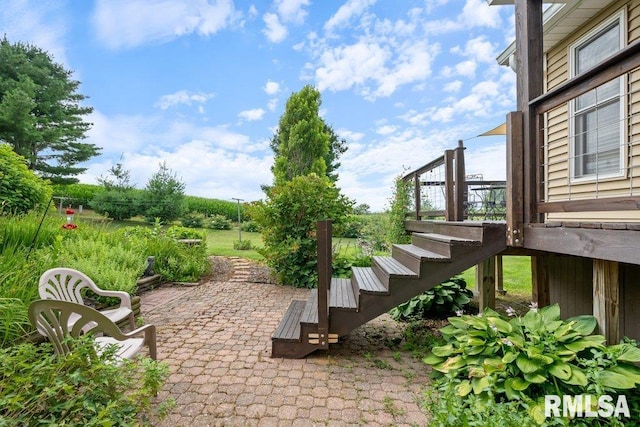 14325 139th Avenue Ct W, Taylor Ridge, IL 61284 - view of patio / terrace featuring stairs