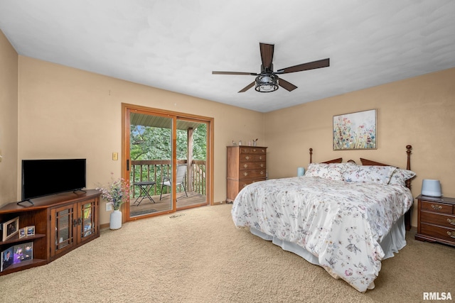 2809 12th Ave Unit 504, Rock Island, IL 61201 - carpeted bedroom featuring access to exterior and ceiling fan