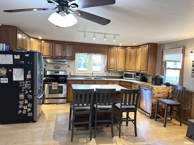 653 Ferry Rd, Miles, IA 52064 - kitchen featuring appliances with stainless steel finishes, healthy amount of natural light, and light wood-type flooring
