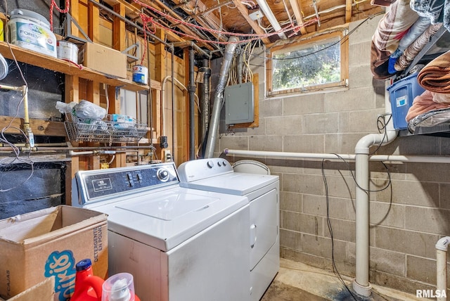 531 32nd Ave, East Moline, IL 61244 - laundry room with washer and dryer and electric panel