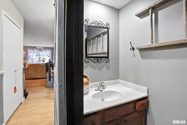 3295 Johnathan Ave, Bettendorf, IA 52722 - bathroom with wood finished floors and vanity