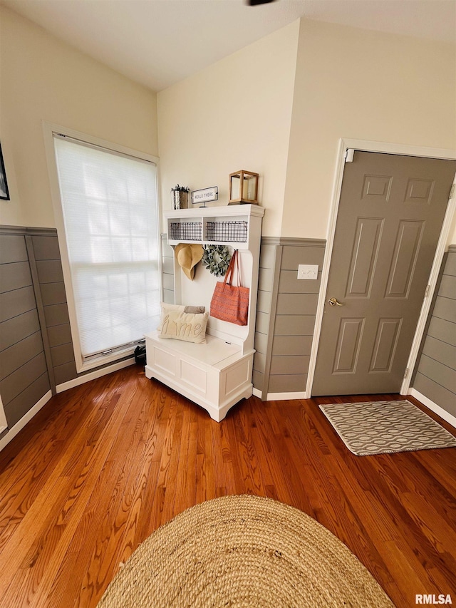 66 Windy Hill Dr, Murphysboro, IL 62966 - living area featuring wood finished floors and wainscoting
