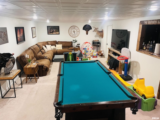 66 Windy Hill Dr, Murphysboro, IL 62966 - playroom with carpet floors and pool table