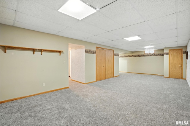 2722 Linwood Ct, Davenport, IA 52806 - finished basement with a paneled ceiling and light carpet