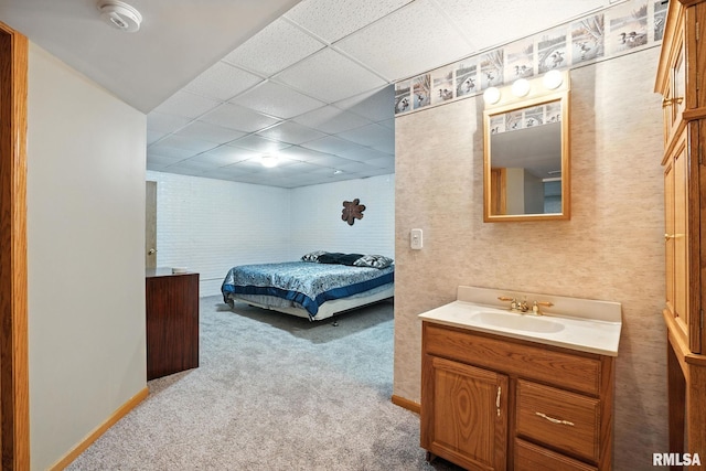 2722 Linwood Ct, Davenport, IA 52806 - bedroom featuring light colored carpet and a drop ceiling