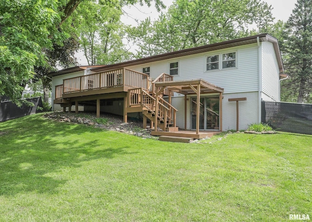 5022 Northbrook Ct, Davenport, IA 52806 - rear view of property with a deck, stairs, brick siding, and an attached garage