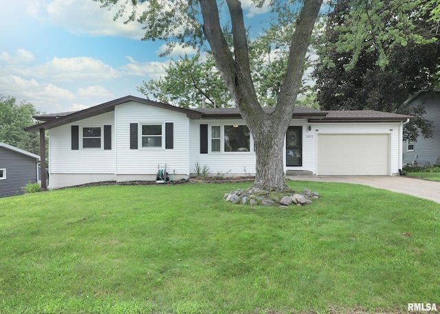 5022 Northbrook Ct, Davenport, IA 52806 - ranch-style house featuring concrete driveway, an attached garage, and a front lawn