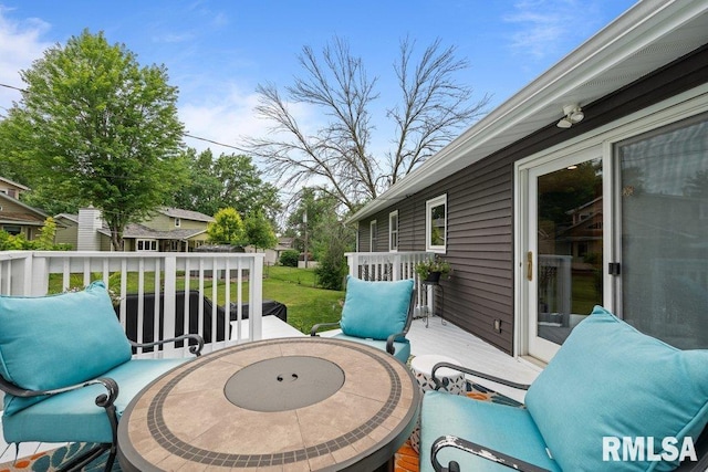 2401 W Dale Ct, Bettendorf, IA 52722 - view of patio featuring a wooden deck