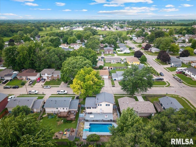1215 Calvin St, Davenport, IA 52804 - aerial perspective of suburban area featuring a pool area