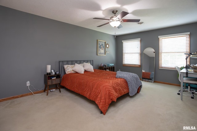 1199 Scenic Place, Le Claire, IA 52753 - bedroom featuring light colored carpet and ceiling fan