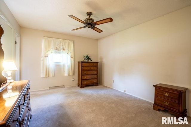 206 Patricia Ln, West Frankfort, IL 62896 - carpeted bedroom with baseboards and ceiling fan