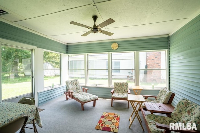 206 Patricia Ln, West Frankfort, IL 62896 - sunroom with a ceiling fan