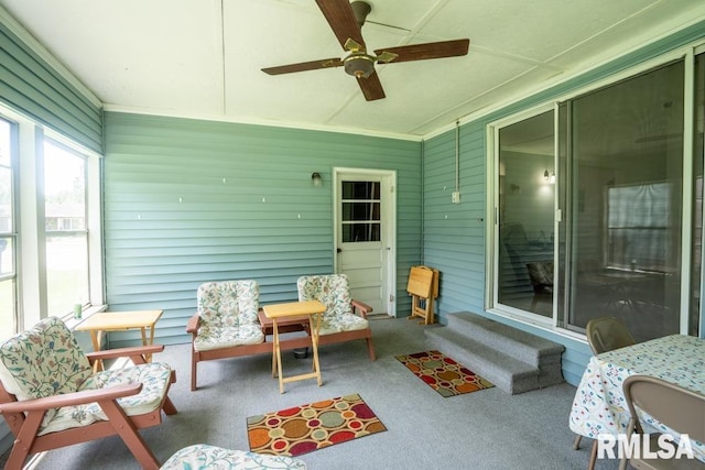 206 Patricia Ln, West Frankfort, IL 62896 - sunroom / solarium with a ceiling fan