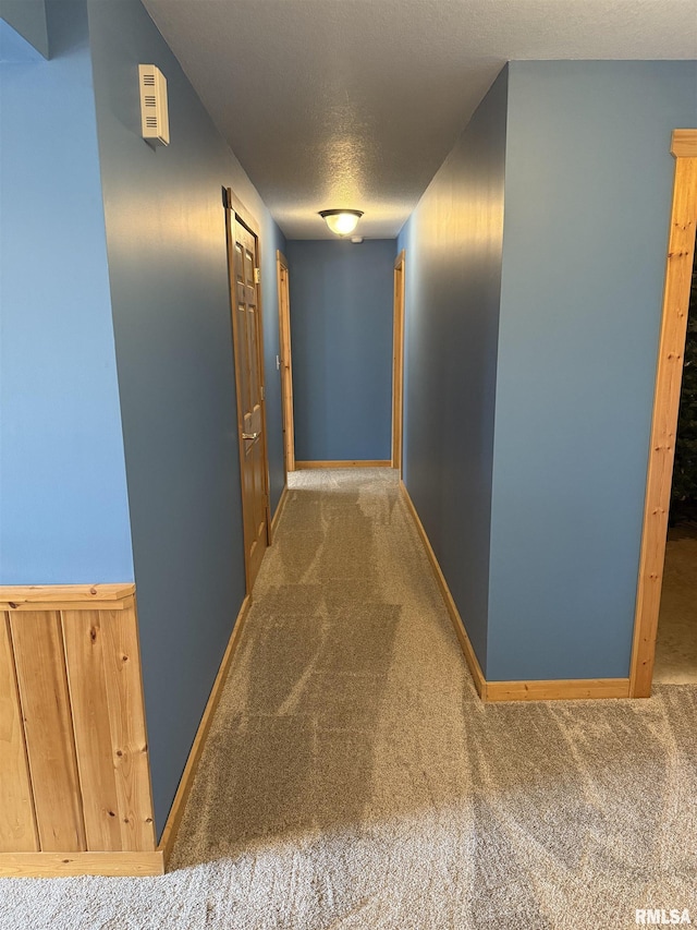 124 Riverview Heights Dr, Le Claire, IA 52753 - hallway with carpet floors and a textured ceiling