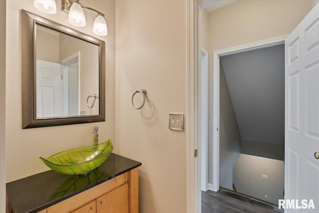 1 S Shore Ln, Rapids City, IL 61278 - bathroom featuring vanity and wood finished floors
