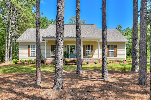 116 Barrett Mill Rd, Waynesboro, GA 30830 - view of front of home with crawl space, roof with shingles, and covered porch