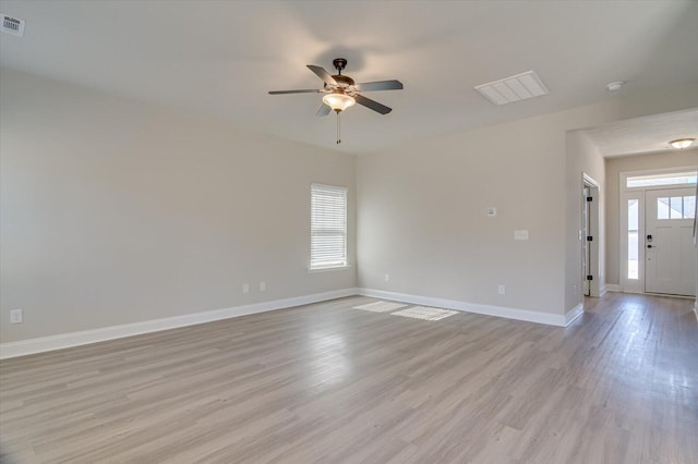 610 Turtle Crk Ln, Harlem, GA 30814 - empty room with a ceiling fan, light wood-style flooring, and baseboards