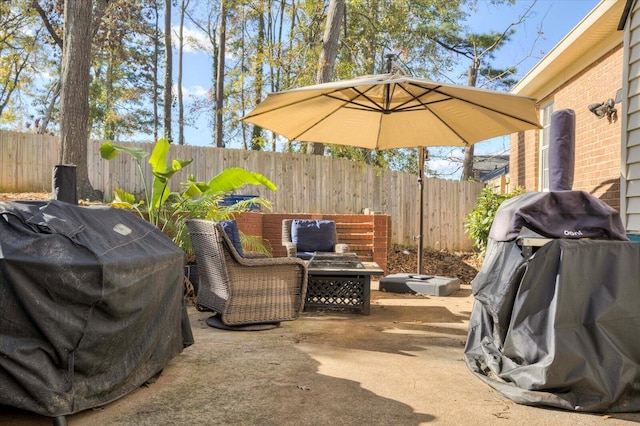 view of patio / terrace featuring grilling area