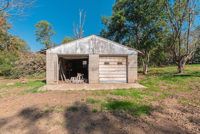 view of garage