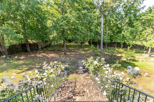 view of yard featuring fence