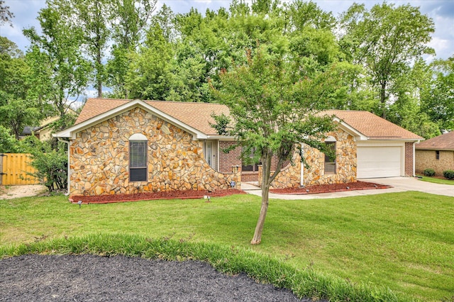 2979 Foxhall Cir, Augusta, GA 30907 - single story home with fence, a shingled roof, concrete driveway, and stone siding