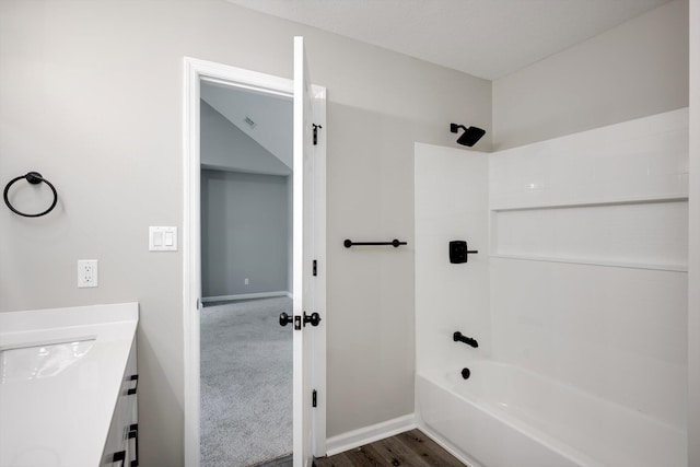 1178 Huntly Cir, Thomson, GA 30824 - full bathroom featuring shower / bath combination, vanity, and wood finished floors